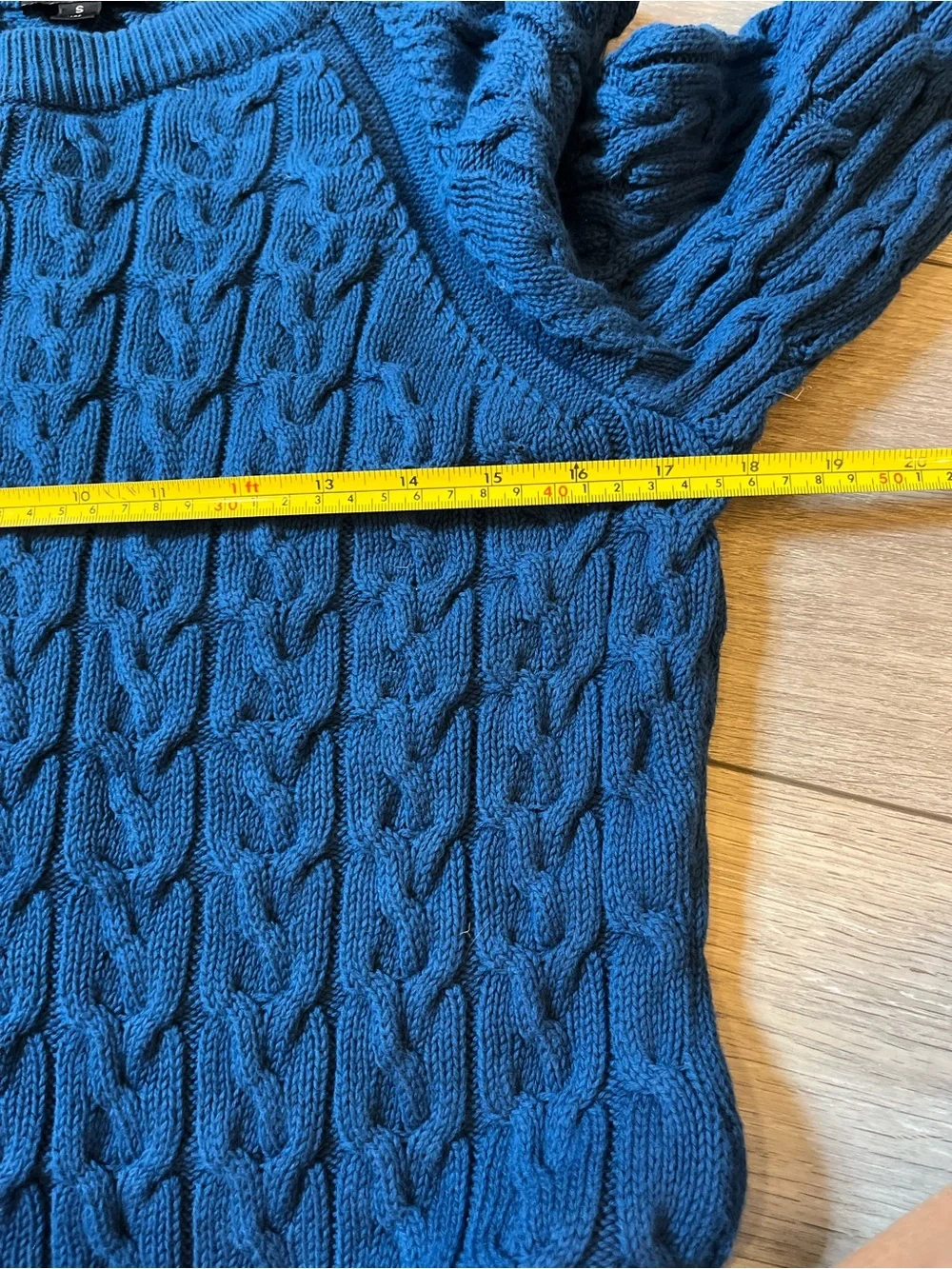 J. Crew Cable Knit Royal Blue Slight Crop Sweater Size Small - Picture 7 of 8